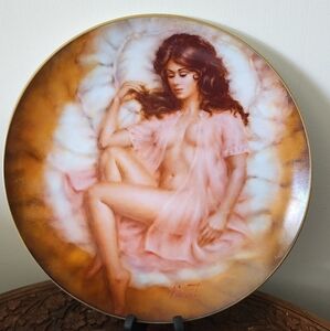 Vince Decorative Plate with Pink and Gold Accents